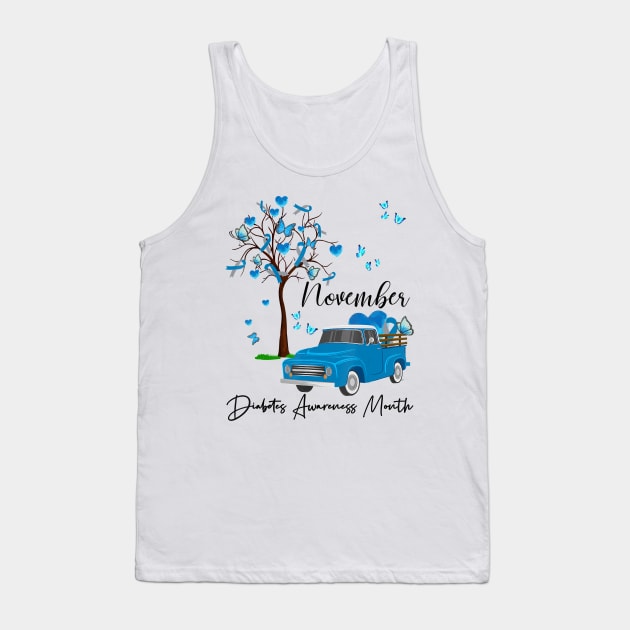 Diabetes awareness Pumpkin Truck November We Wear Blue Diabetes Gift Tank Top by thuylinh8